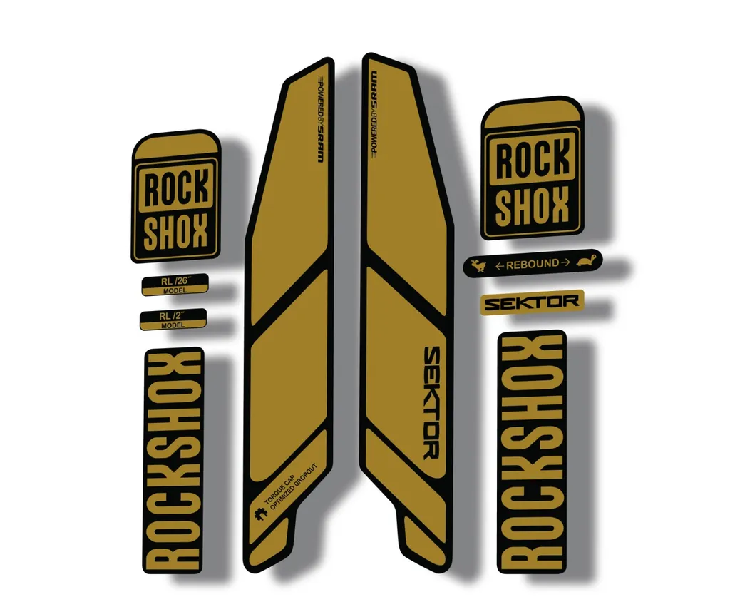 Rock Shox SEKTOR 2015 Fork Decal Mountain Bike Cycling Sticker Adhesive Gold