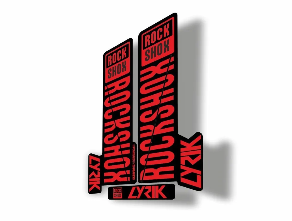 Rock Shox LYRIK 2018 Mountain Bike Cycling Decal Kit Sticker Adhesive Red