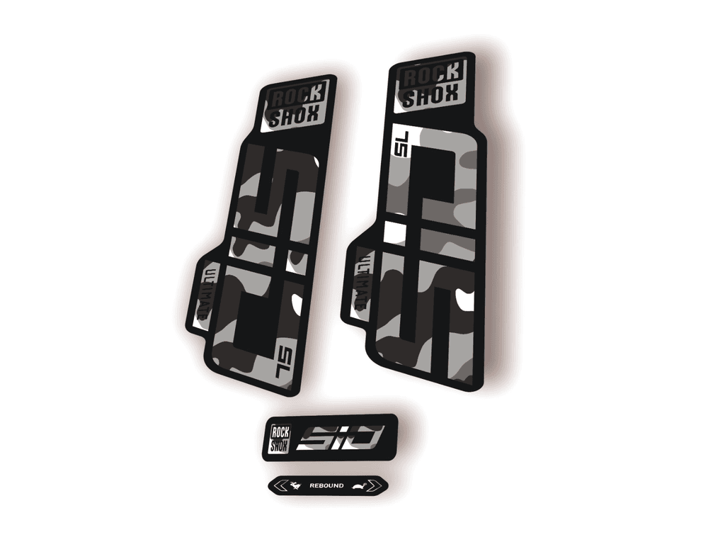 Rock Shox SID SL Ultimate 2024 Fork Decal MTB Cycling Sticker Kit White Camo