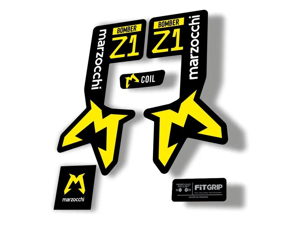 Marzocchi Bomber Z1 2025 2025 Fork Suspension Sticker Decal KitAdhesive Yellow