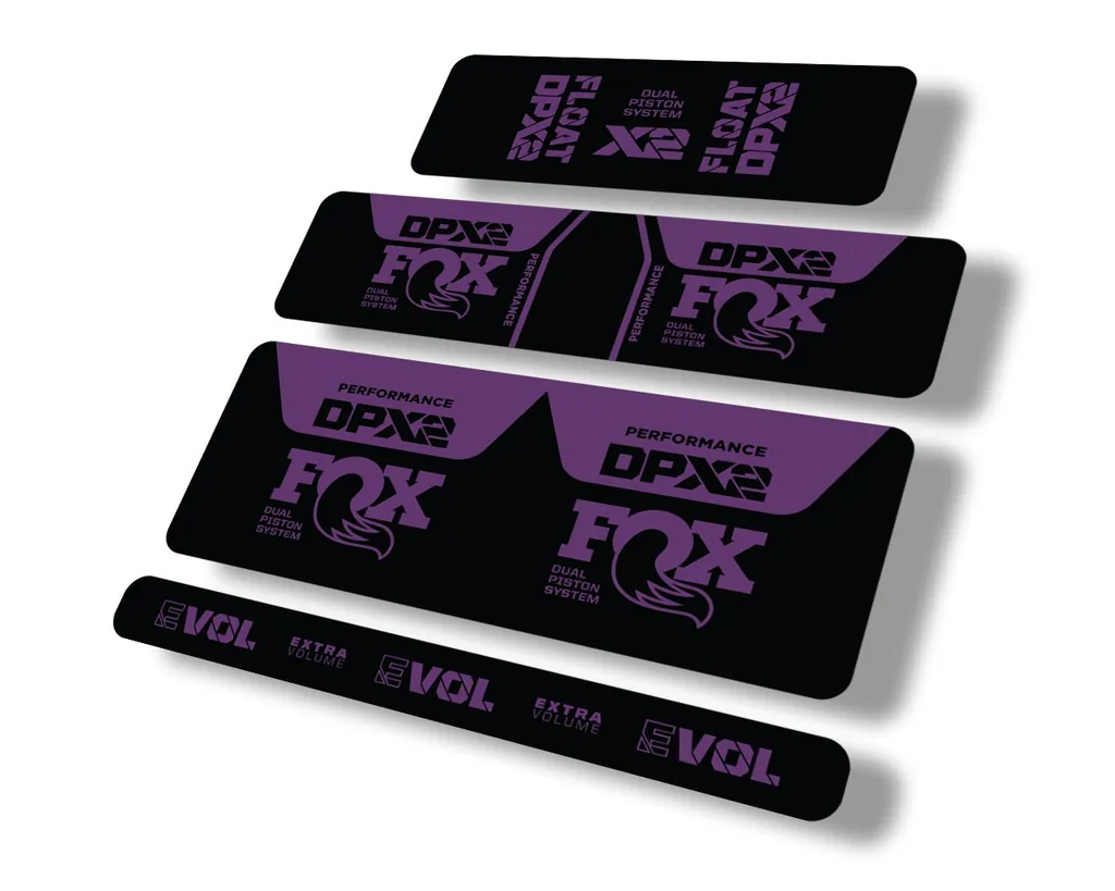 FOX Float DPX2 2021 Performance Rear Shock Suspension Sticker Decal Purple