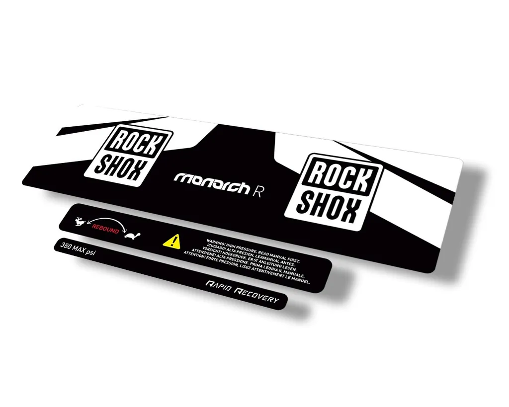 Rock Shox 2016 Monarch R Rear Shock Decal Sticker Adhesive Set White