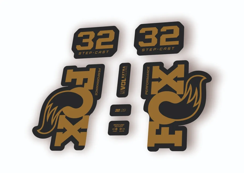 Fox 32 Step Cast Performance 2025 Fork Factory Decal Sticker Adhesive Gold