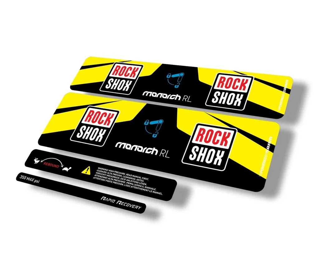 Rock Shox MONARCH RL 2016 Rear Shock Suspension Decal Sticker Adhesive Yellow
