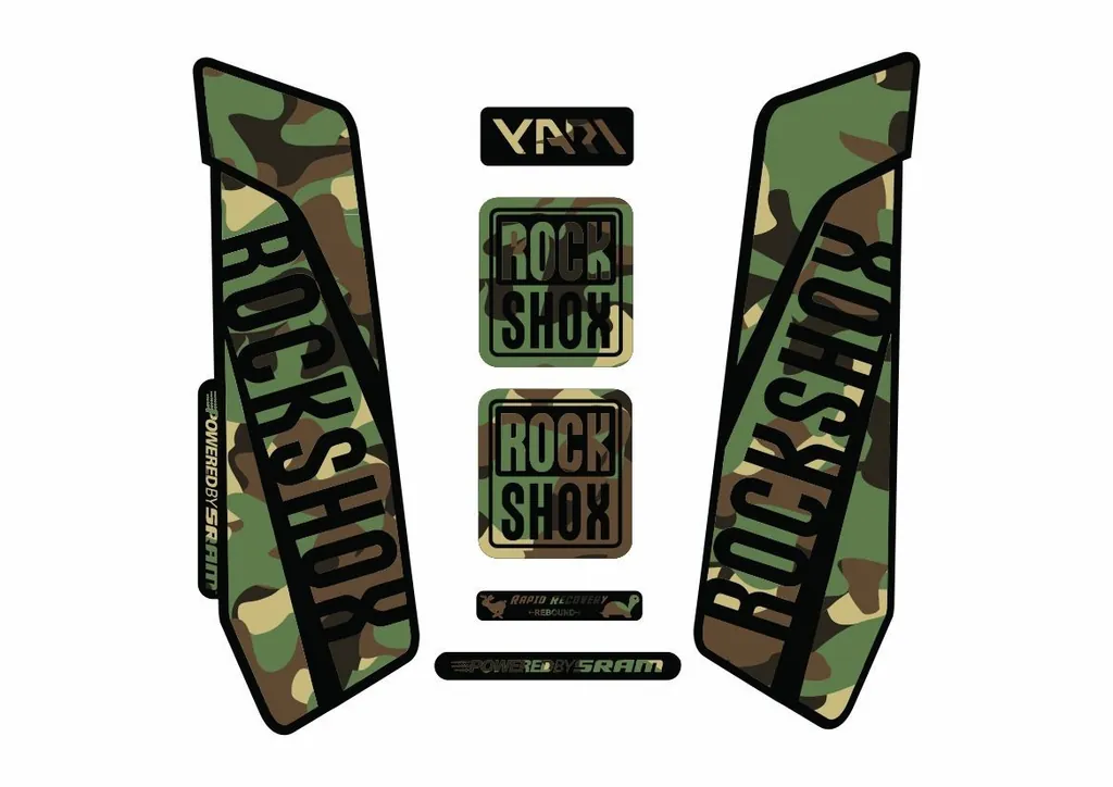 Rock Shox YARI 2015-16 Fork Decal Mountain Bike Cycling Sticker Wood Camo
