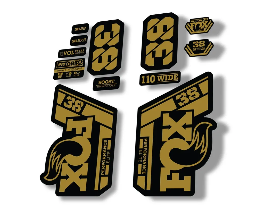 FOX 38 Performance Elite 2021 Forks Suspension Factory Decal Sticker Gold