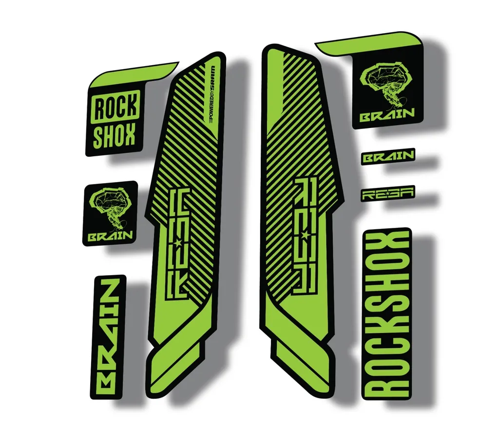 Rock Shox REBA 2014 Brain Fork Decal Mountain Bike Cycling Sticker Green