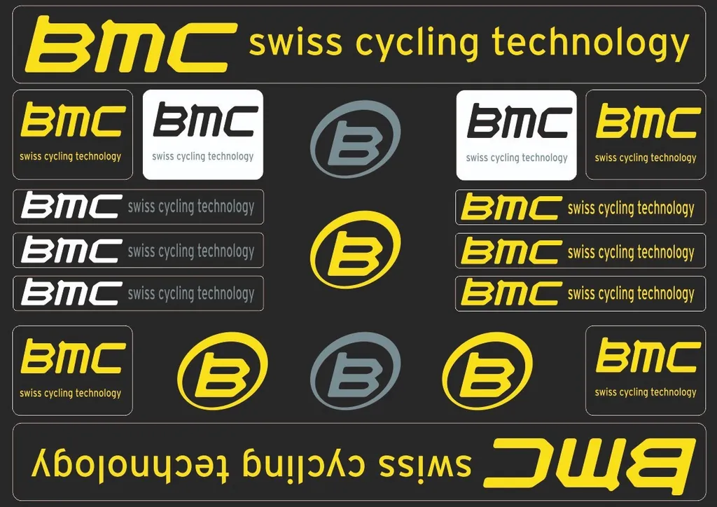 Bicycle Vinyl Frame Stickers Custom Compatible with BMC Yellow