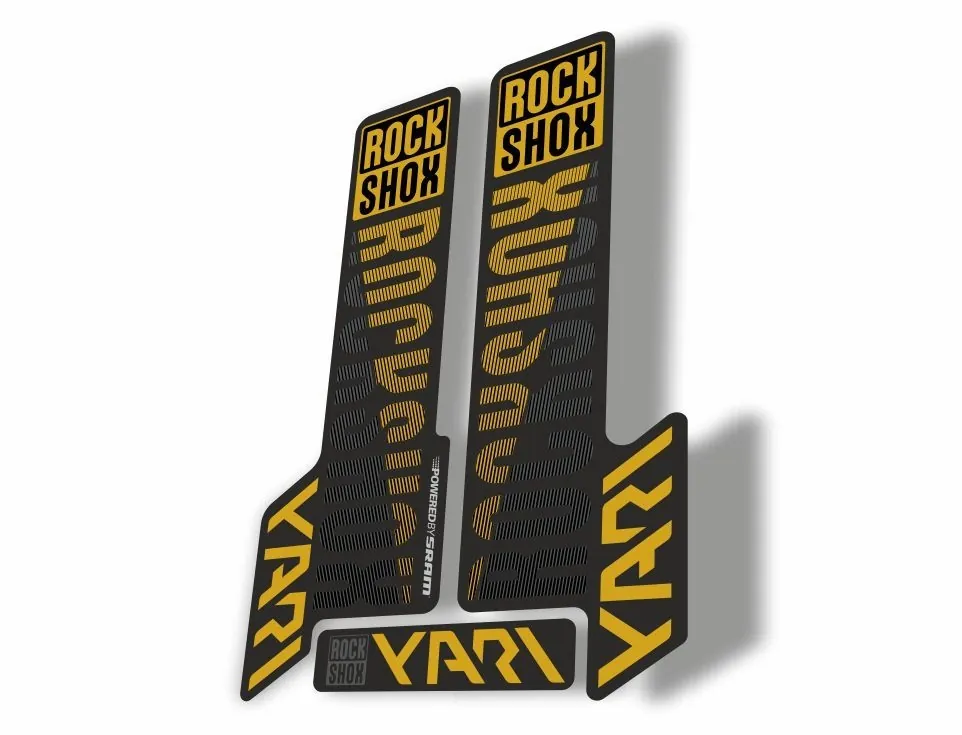 Rock Shox YARI 2018 Fork Decal Mountain Bike Cycling Sticker Adhesive Gold Gray