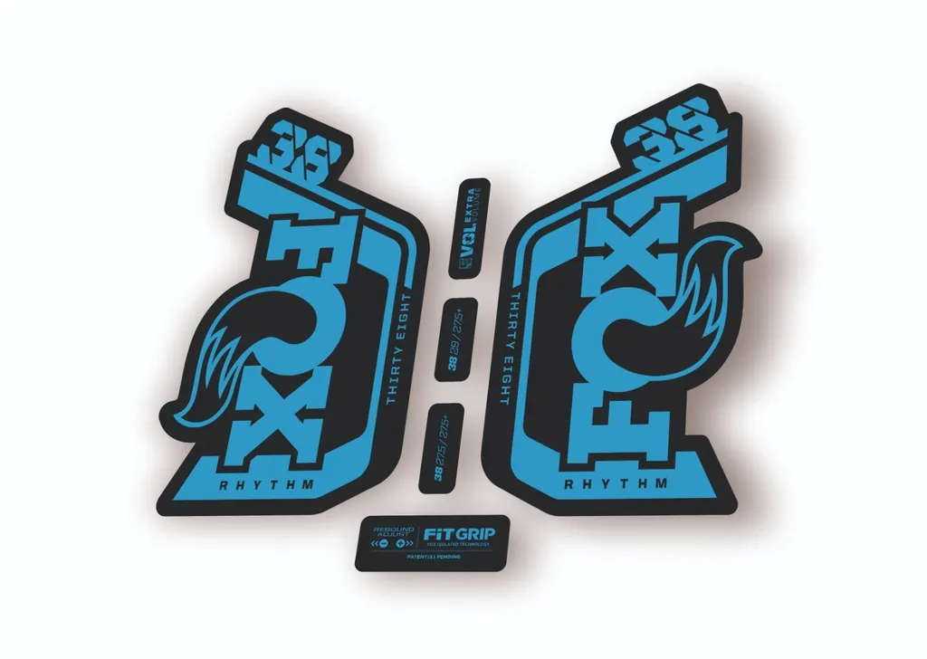 Fox 38 Rhythm 2024 Fork Suspension Factory Decal Sticker Adhesive Blue