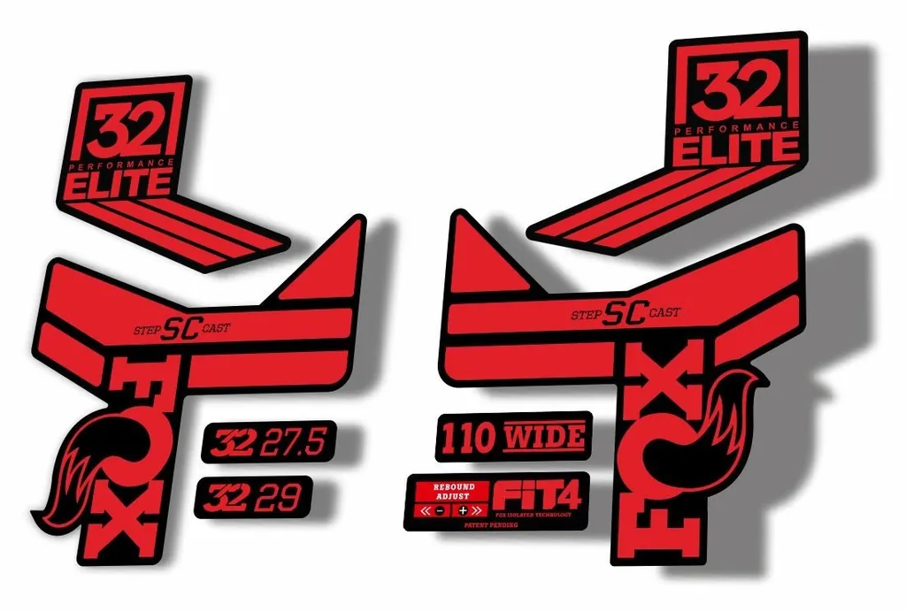 FOX 32 Step Cast SC EP  Fork Suspension Factory Decal Sticker Red