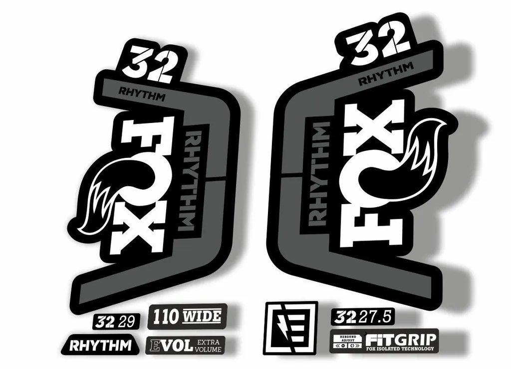 FOX 32 Rhythm 2019 Forks Suspension Factory Decal Sticker Adhesive White-Gray