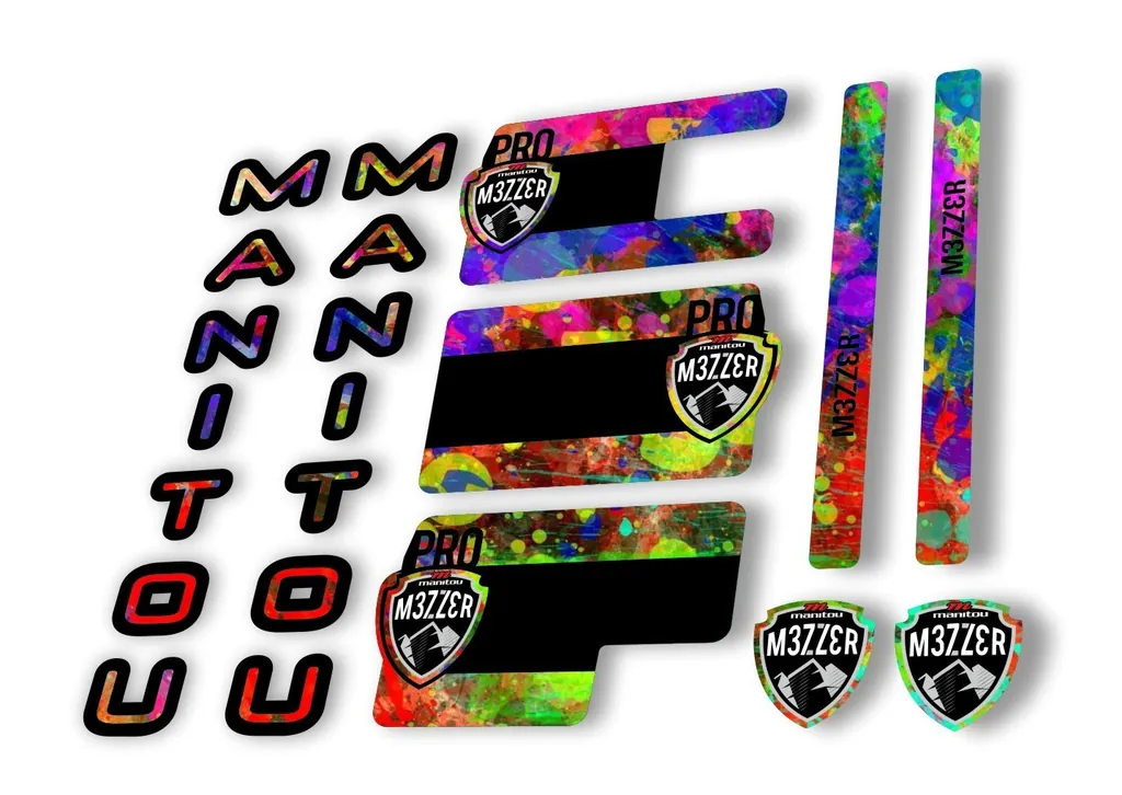 Manitou Mezzer Pro 2020 Fork Suspension Decal Kit Sticker Set Oil Slick