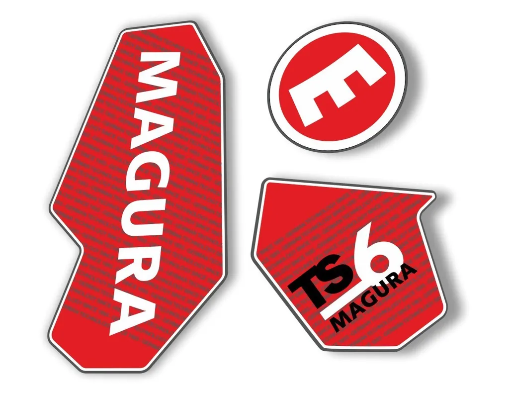 MAGURA TS6 Suspension Decal Kit Sticker Adhesive Aufkleber Red