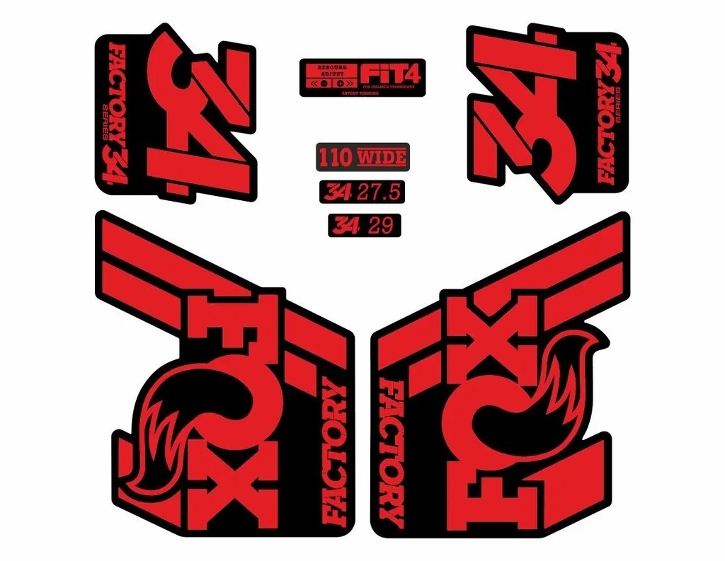 FOX 34 Float 2018-19 Forks Suspension Factory Decals Stickers Adhesive Red