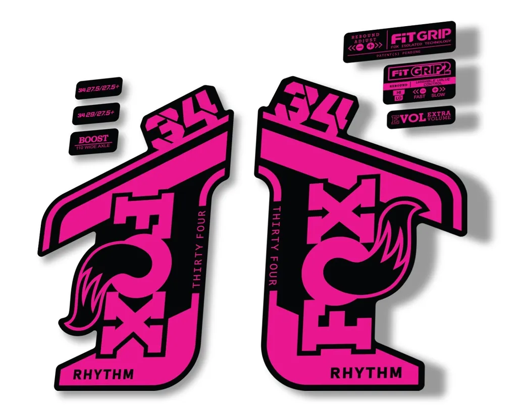 FOX 34 RHYTHM 2021 Fork Suspension Factory Sticker MTB Decal Adhesive Pink