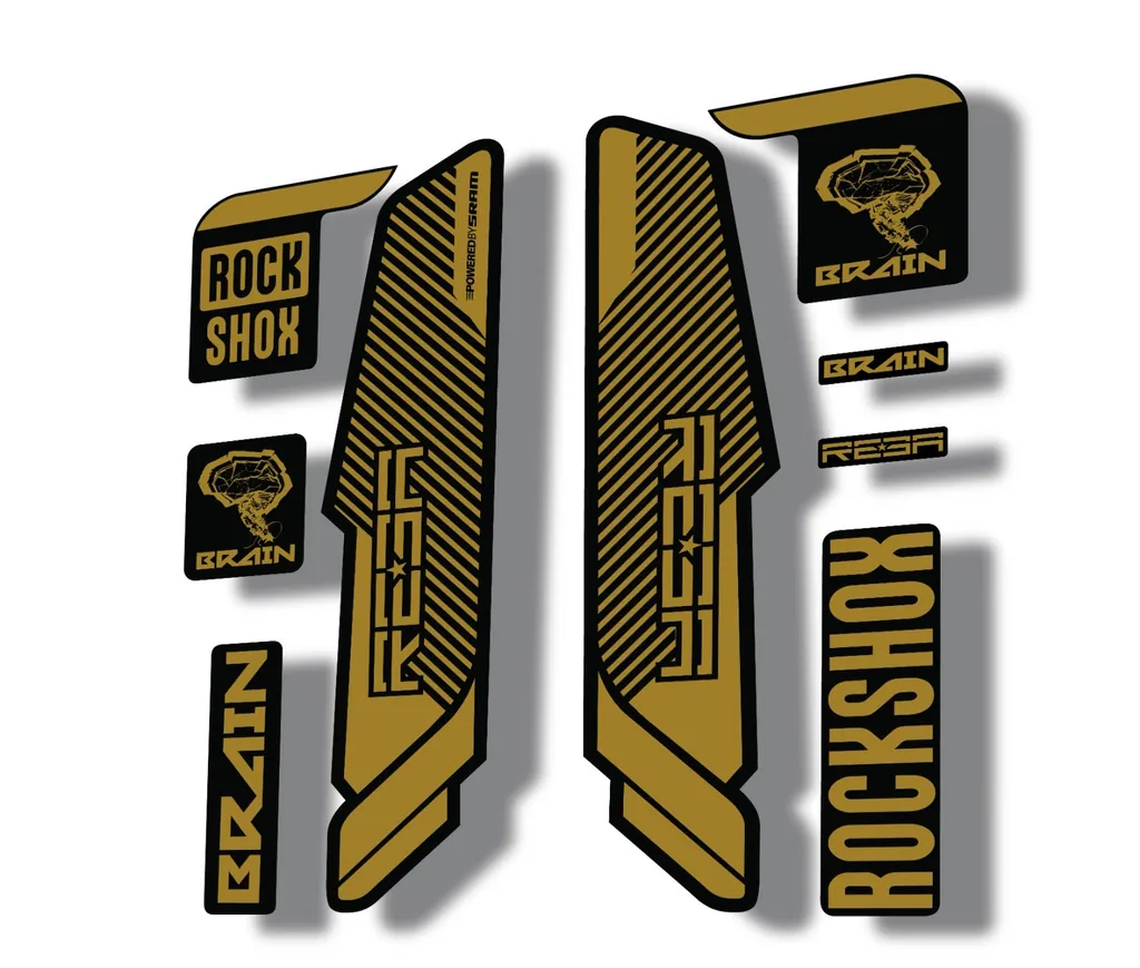 Rock Shox REBA 2014 Brain Fork Decal Mountain Bike Cycling Sticker Gold