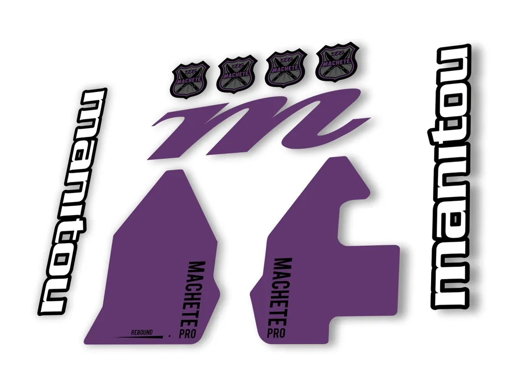 Manitou Machette 100 Pro 2020 Fork Suspension Decal Kit Sticker Purple