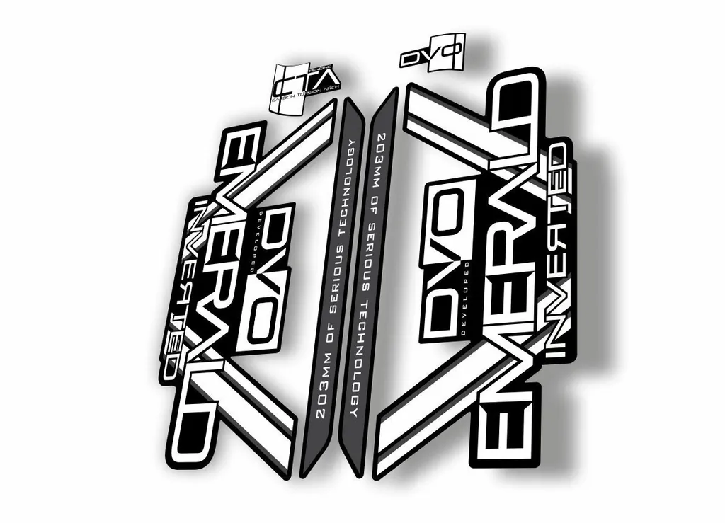 DVO 2016 EMERALD 27.5 - 29 Fork Suspension Sticker Decal Kit Adhesive White