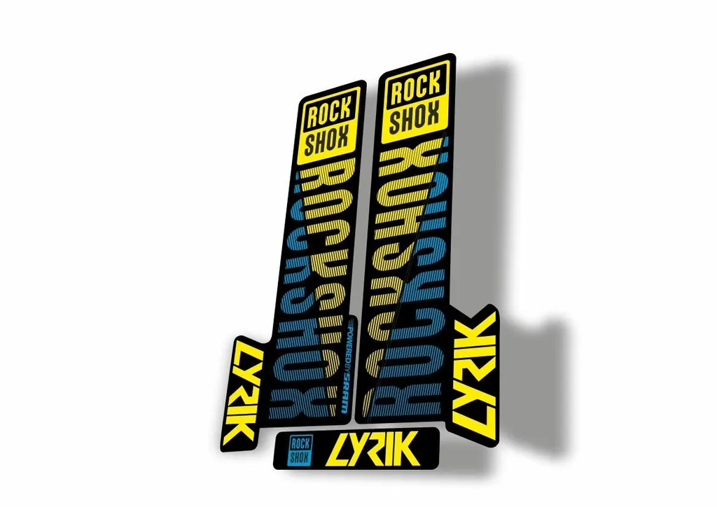 Rock Shox LYRIK 2018 Mountain Bike Cycling Decal Kit Sticker Blue Yellow