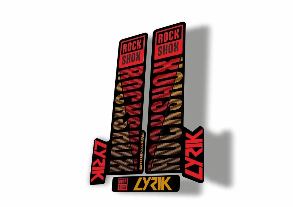 Rock Shox LYRIK 2018 Mountain Bike Cycling Decal Kit Sticker  Red Gold