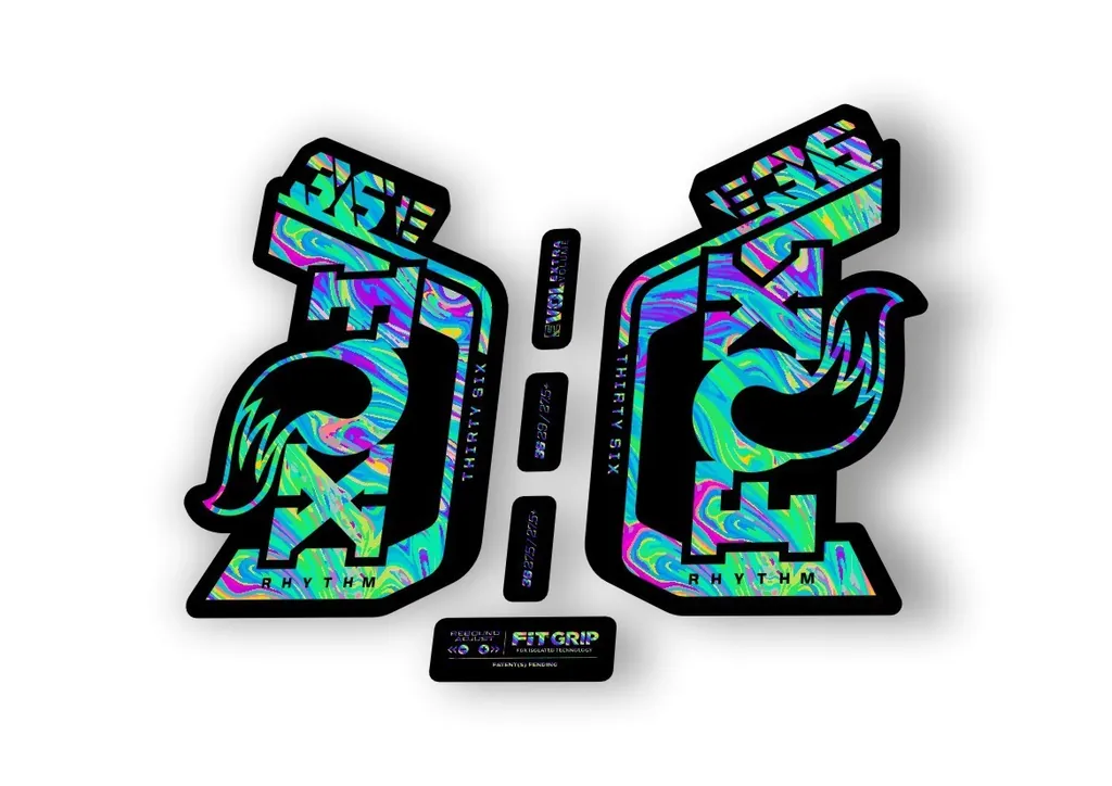 Fox 36 Rhythm E Bike 2024Fork Suspension Factory Decal Sticker Oil Slick 1