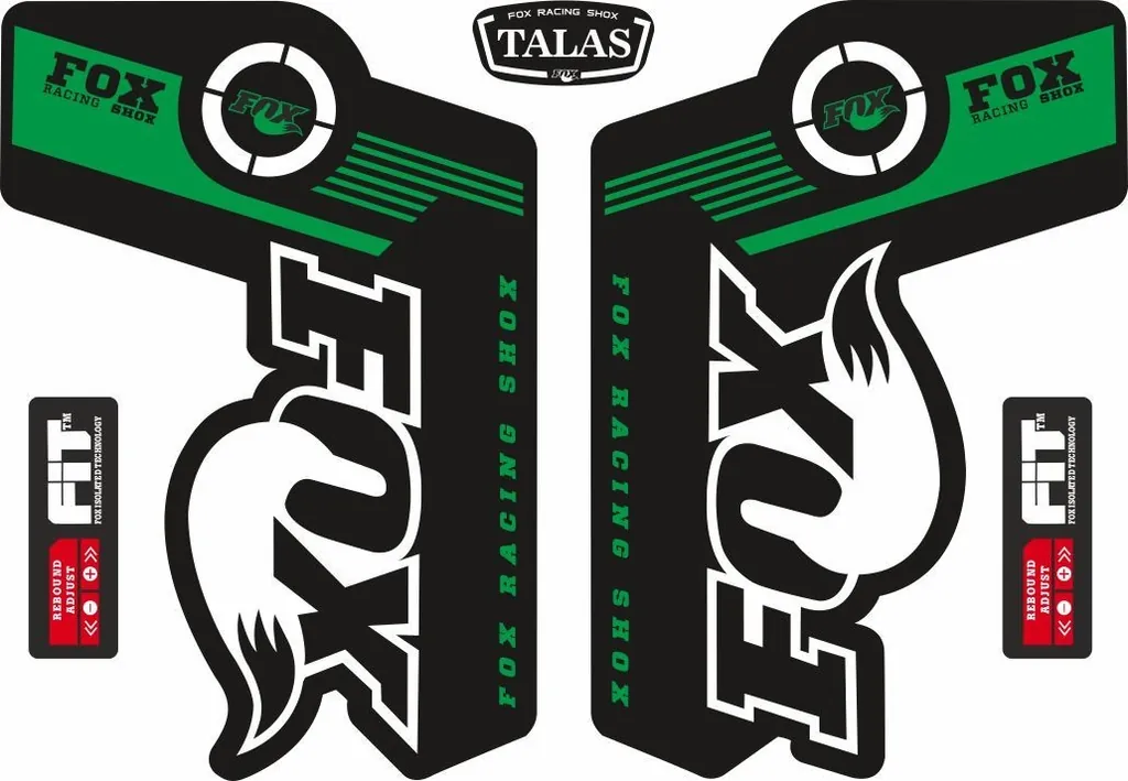 FOX TALAS Forks / Suspension Factory Style Decal Kit Sticker Adhesive Set Green