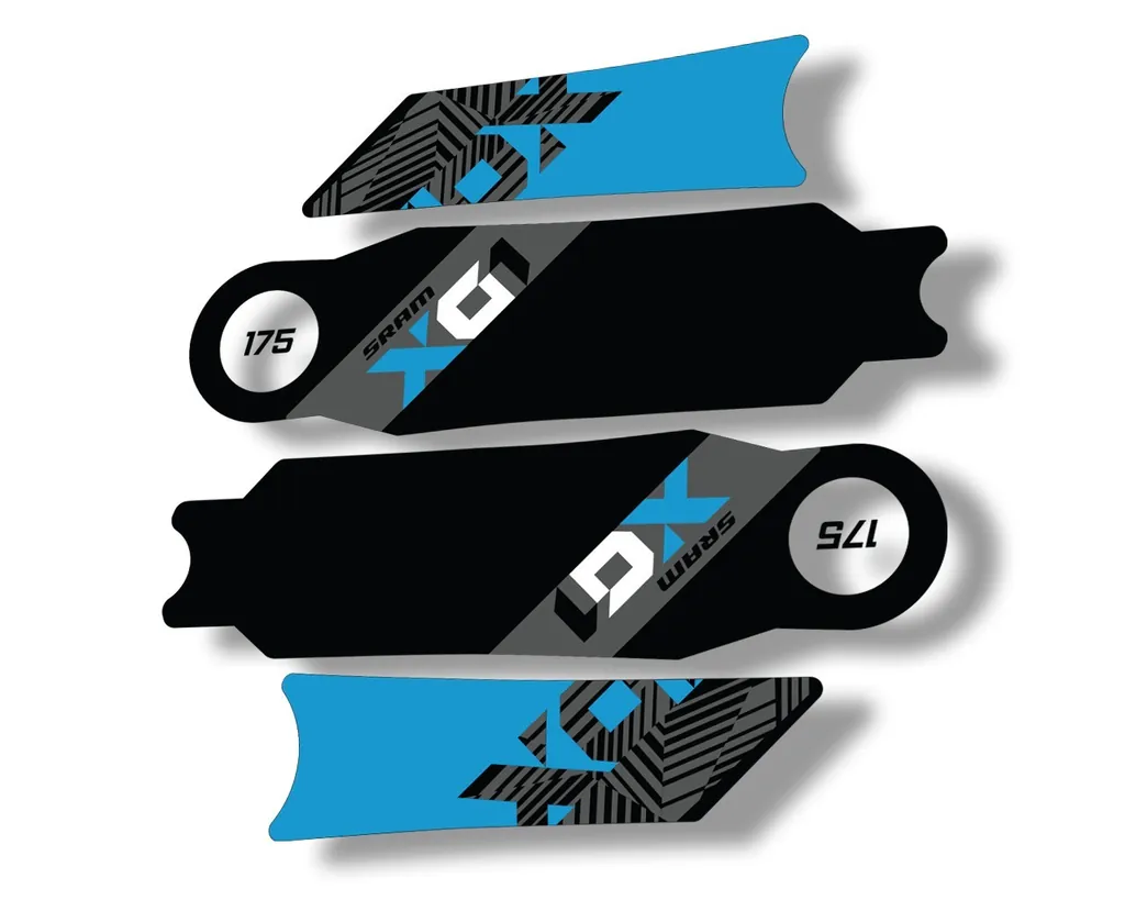 Crank Set Stickers Decals MTB Sram X01 Eagle 2018 Bicycle 2Pcs Adhesive Blue