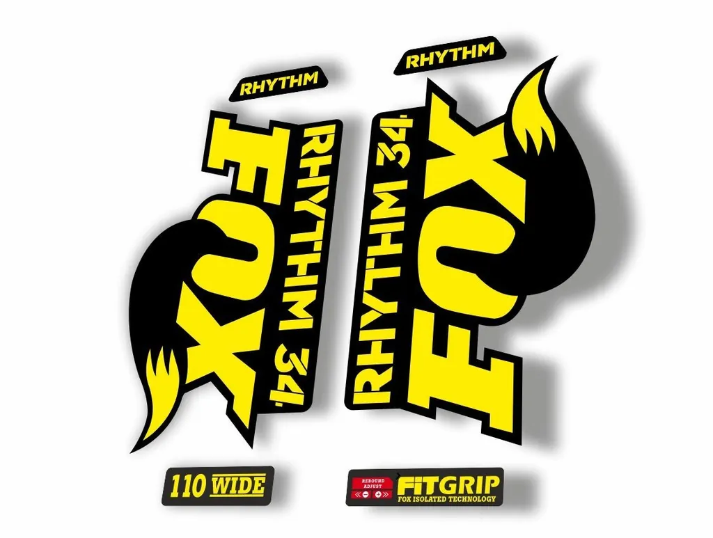 FOX 34 Rhythm 2018 Forks Suspension Factory Decal Sticker Adhesive Yellow