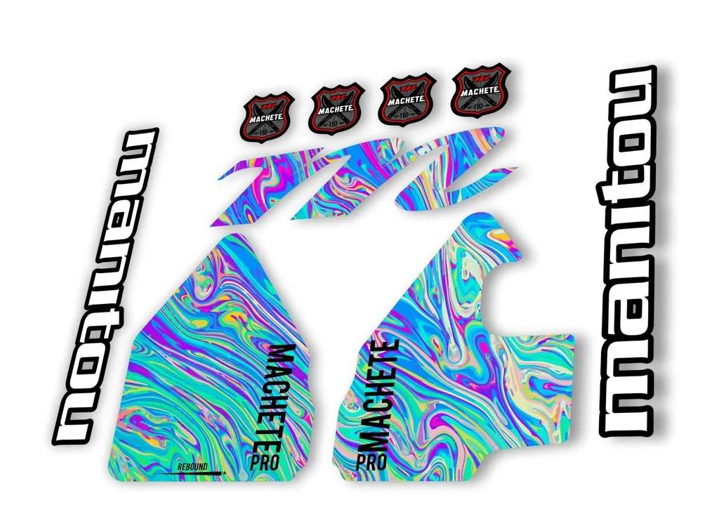 Manitou Machette 110 Pro 2020 Fork Suspension Decal Kit Sticker Oil Slick 1