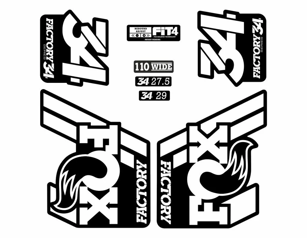 FOX 34 Float 2018-19 Forks Suspension Factory Decals Stickers Adhesive White