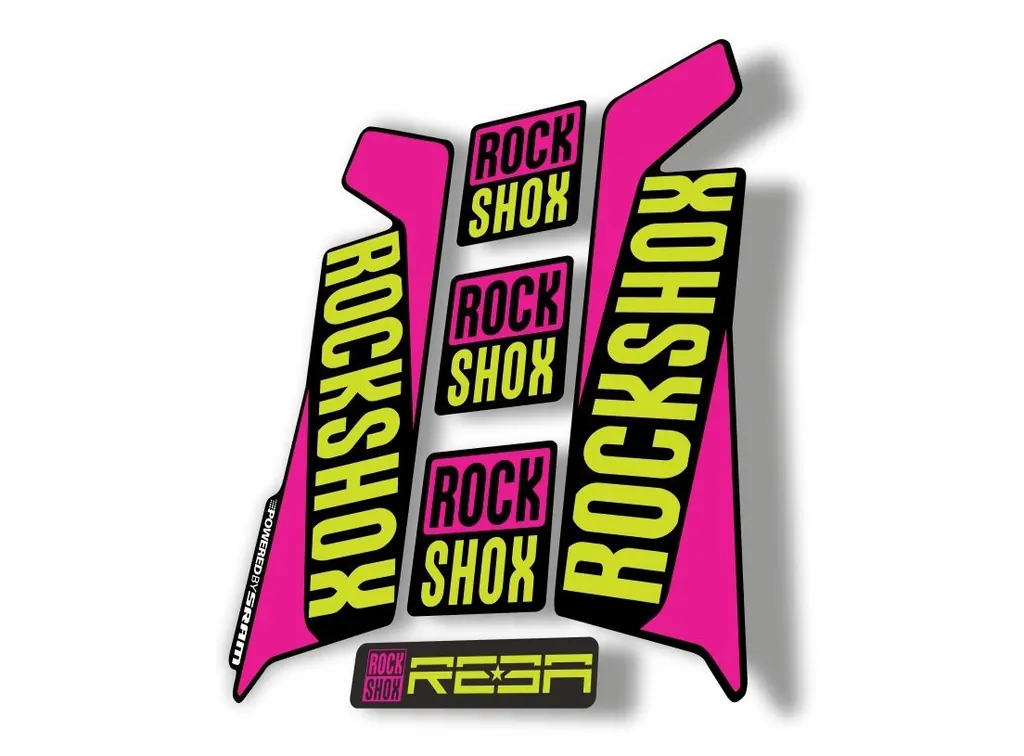 Rock Shox REBA 2016 Fork Decal Mountain Bike Cycling Sticker Adhesive Lime Pink