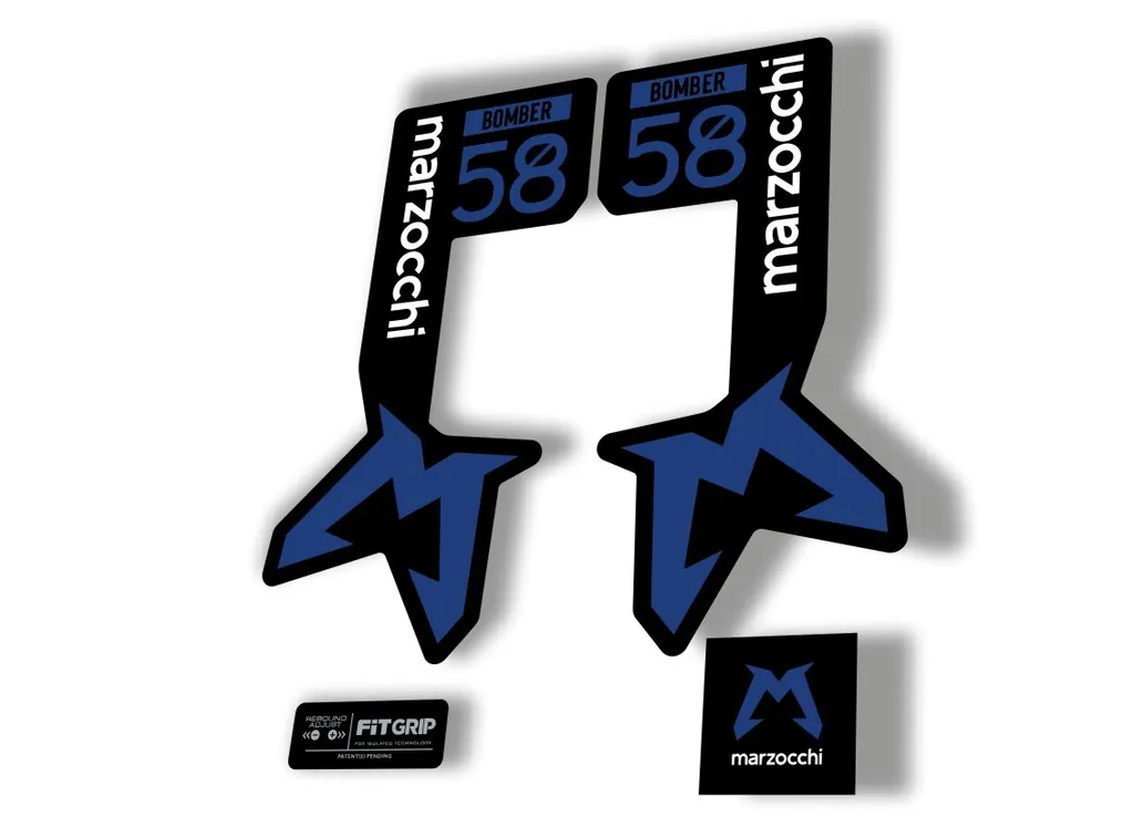 Marzocchi Bomber 58 2025 Suspension Sticker Decal Kit Adhesive Dark Blue
