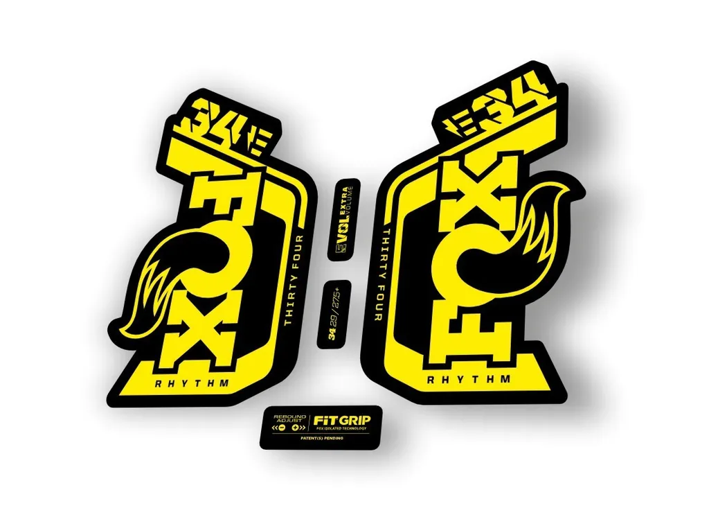 Fox 34 Rhythm E Bike 2024 Fork Suspension Factory Decal Sticker Adhesive Yellow