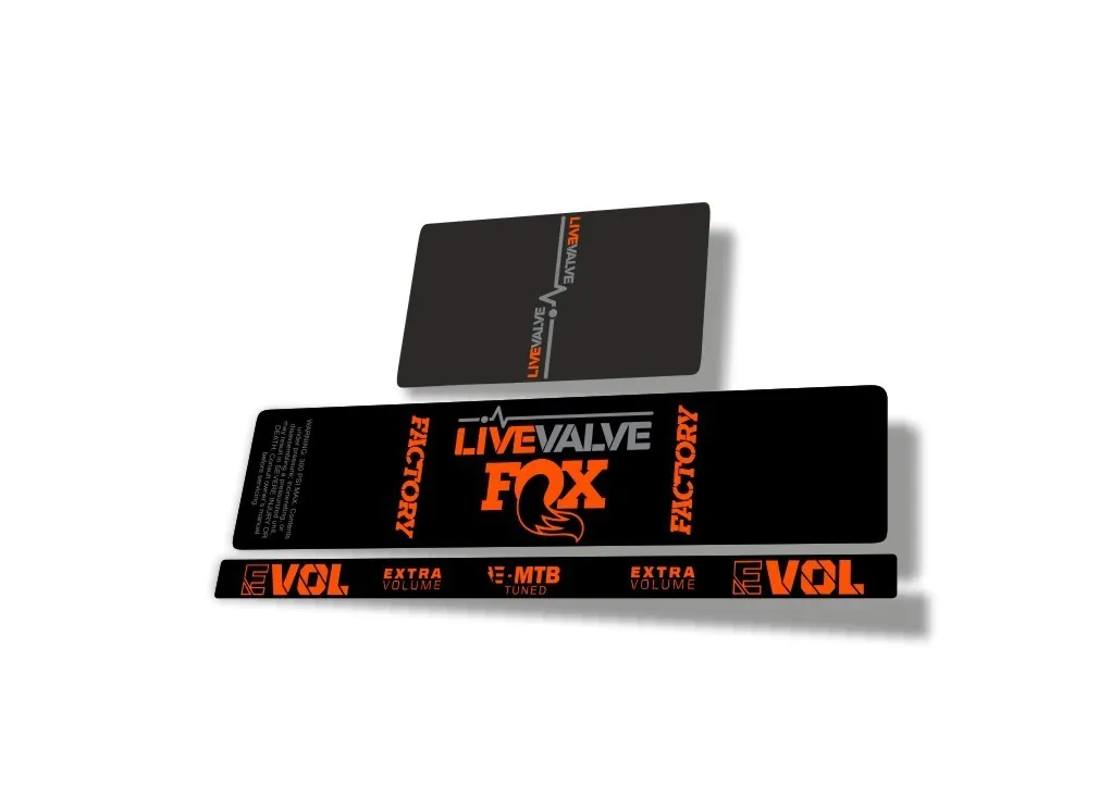 Fox 2022 Live Valve MTB Rear Shock Suspension Sticker Decal Orange Gray