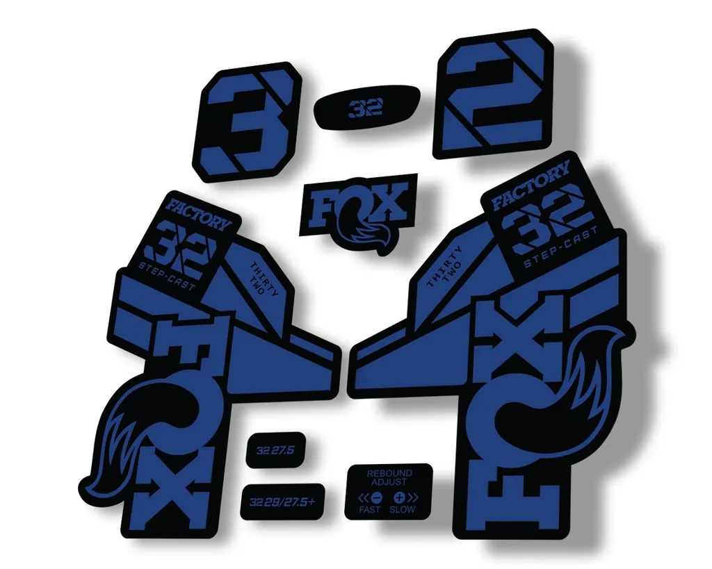 FOX 32 Step Cast 2021 Factory Fork Decals Suspension Sticker Dark Blue