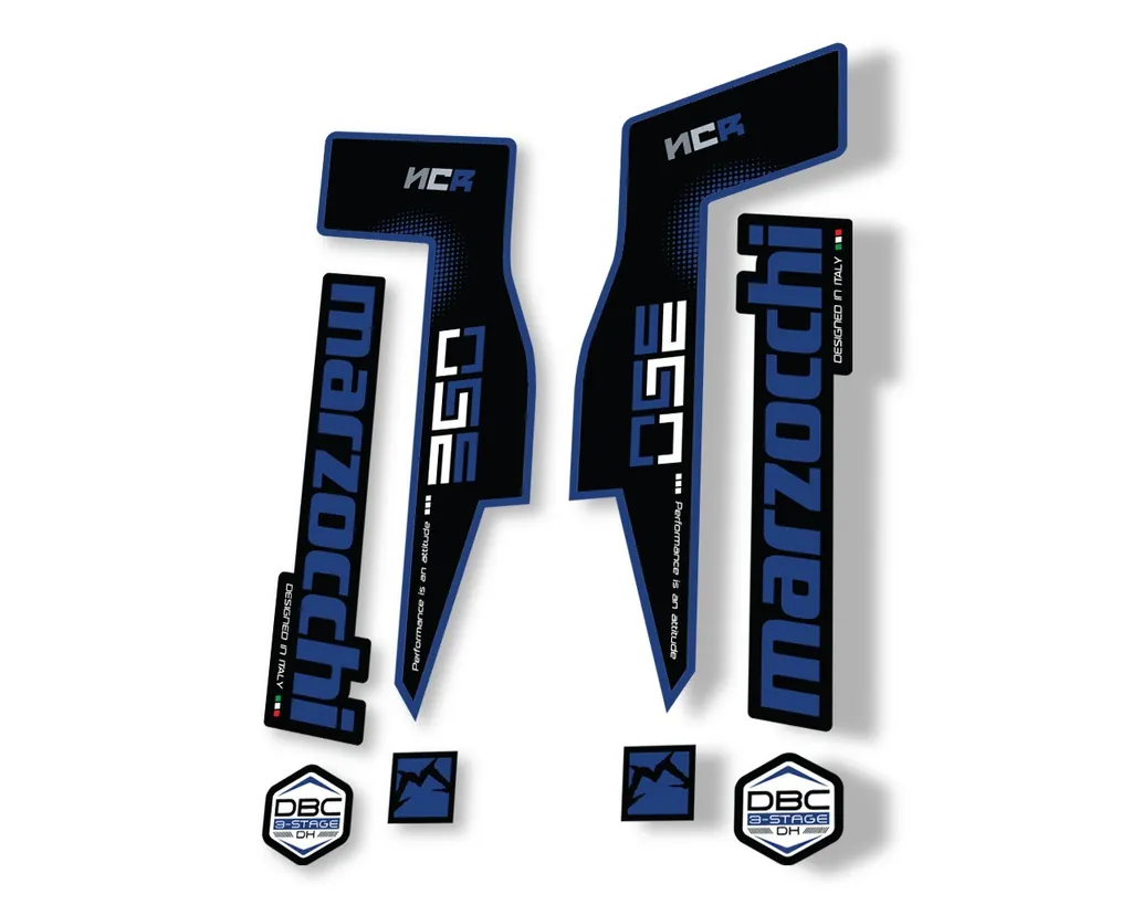 Marzocchi 350 NCR 2018 Fork Suspension Sticker Decal Adhesive Kit Dark Blue