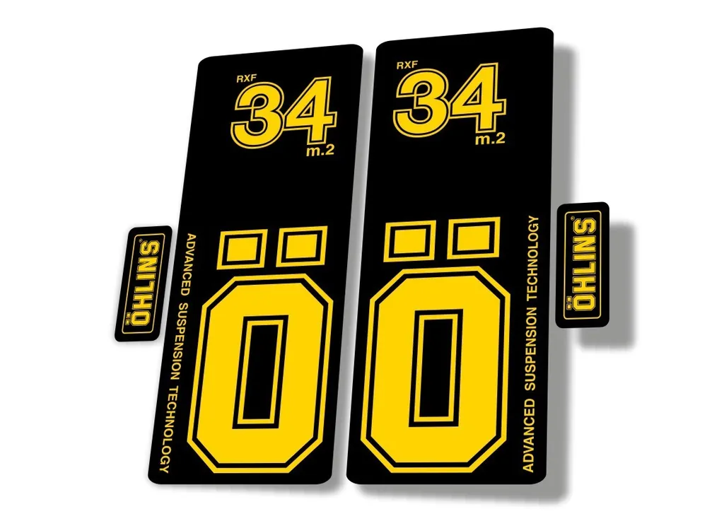 OHLINS RXF 34 M.2 2022 Fork Decal Mountain Bike Cycling Sticker Adhesive Yellow