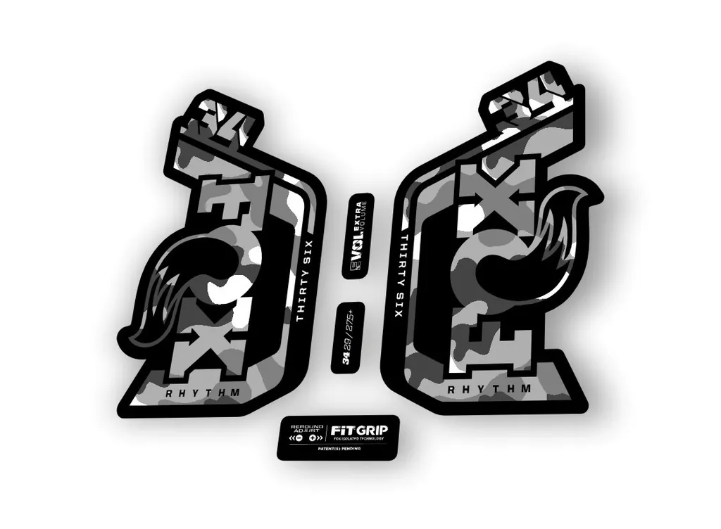 Fox 34 Rhythm 2024 Fork Suspension Factory Decal Sticker Adhesive White Camo