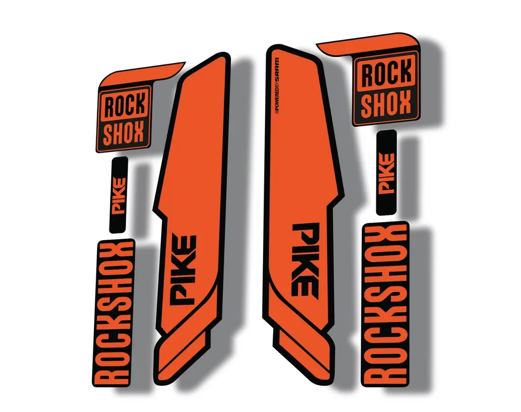 Rock Shox PIKE 2014 Mountain Bike Cycling Decal Kit Sticker Adhesive Orange