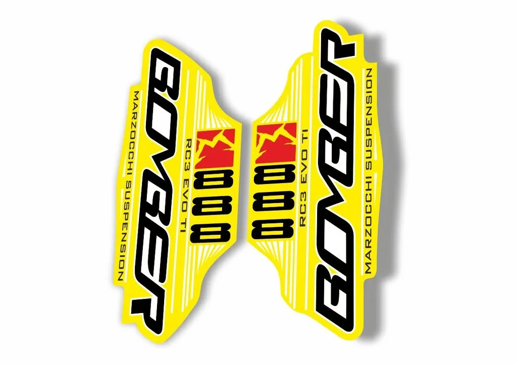 Marzocchi Bomber 888 RC3 EVO TI 2011 Fork Suspension Sticker Decal Kit Yellow