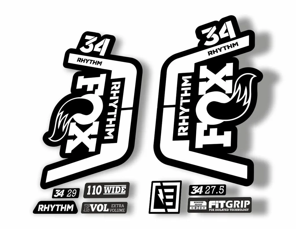 FOX 34 Rhythm 2019 Forks Suspension Factory Decal Sticker Adhesive White