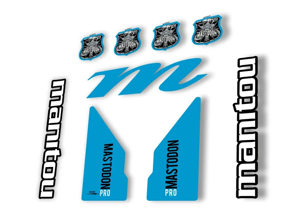 Manitou Mastadon Pro 2017 Fork Suspension Decal Kit Sticker Blue