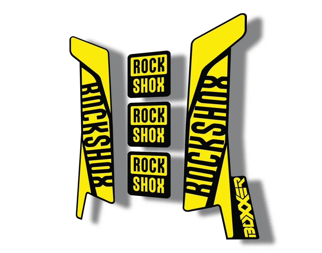 Rock Shox BOXXER 2017 Mountain Bike Cycling Decal Kit Sticker Yellow