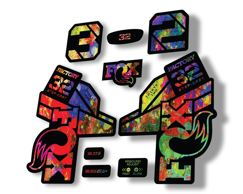 FOX 32 Step Cast 2021 Factory Fork Decals Suspension Sticker Oil Slick