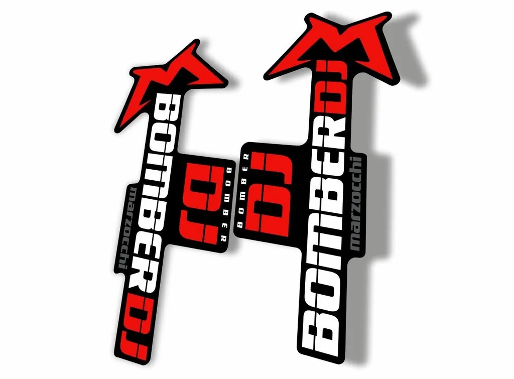 Marzocchi Bomber DJ 2020 Fork Suspension Sticker Decal Kit Adhesive Red White