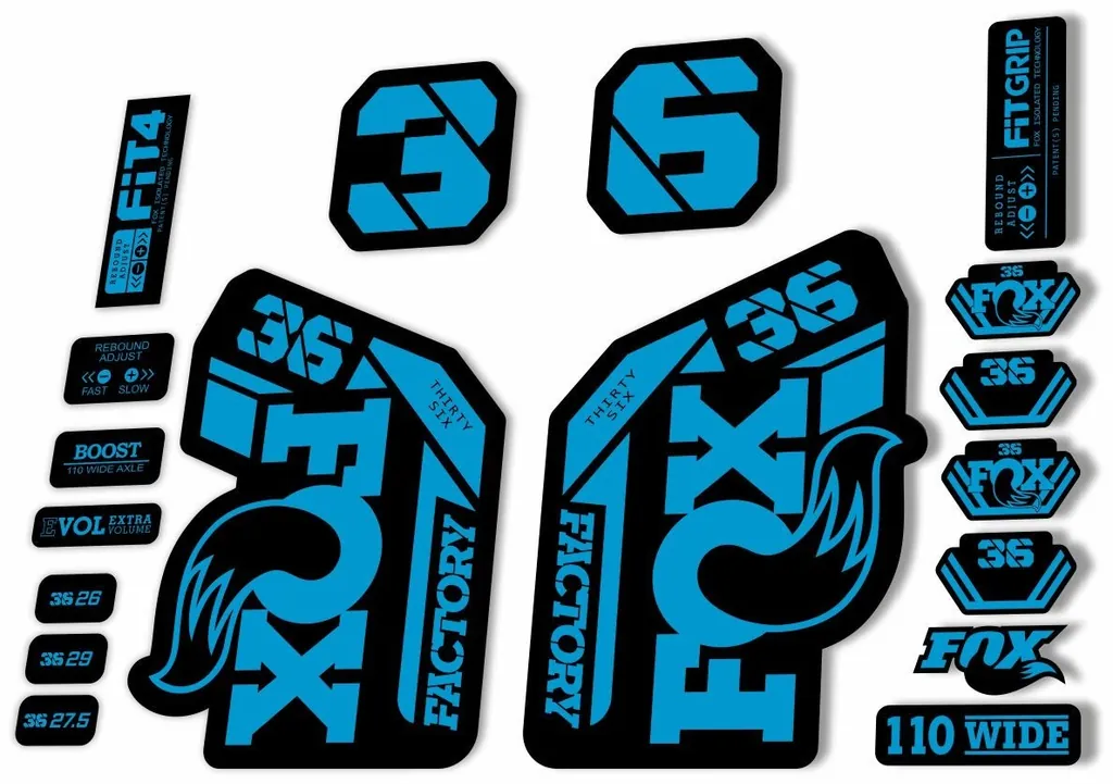 FOX 36 Fork Decal Sticker Set 2021 Factory MTB Suspension Graphics – Blue