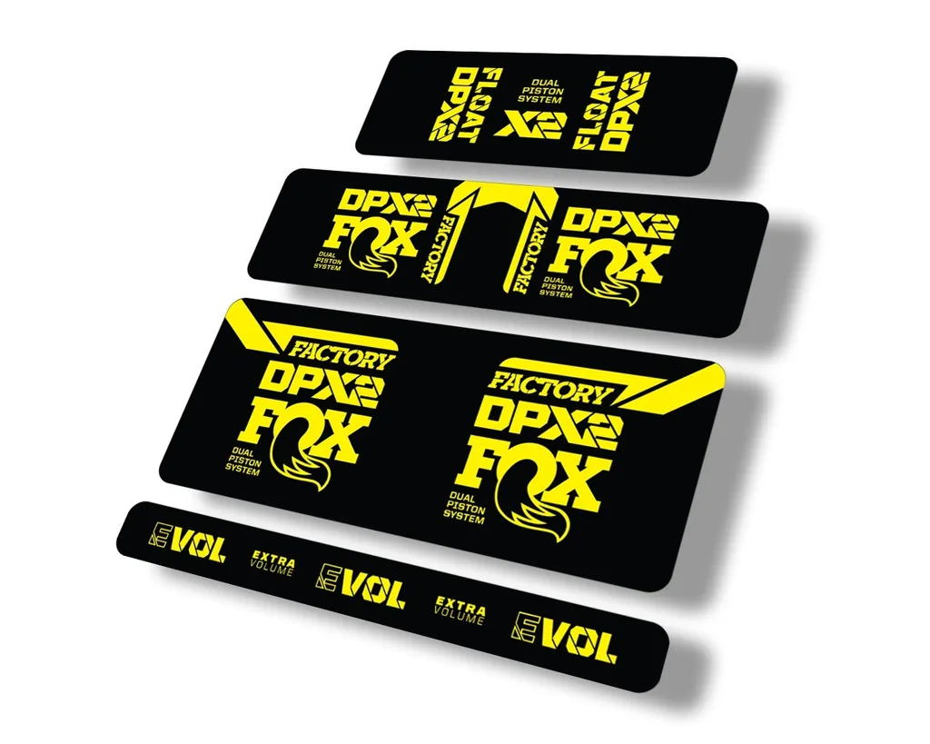 FOX Float DPX2 2021 Rear Shock Suspension Sticker Factory Decal Full Set Yellow
