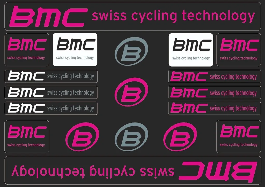 Bicycle Vinyl Frame Stickers Custom Compatible with BMC Pink