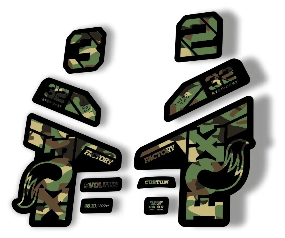 Fox 32 Factory 2021 Fork Suspension Decal Sticker Adhesive Camo